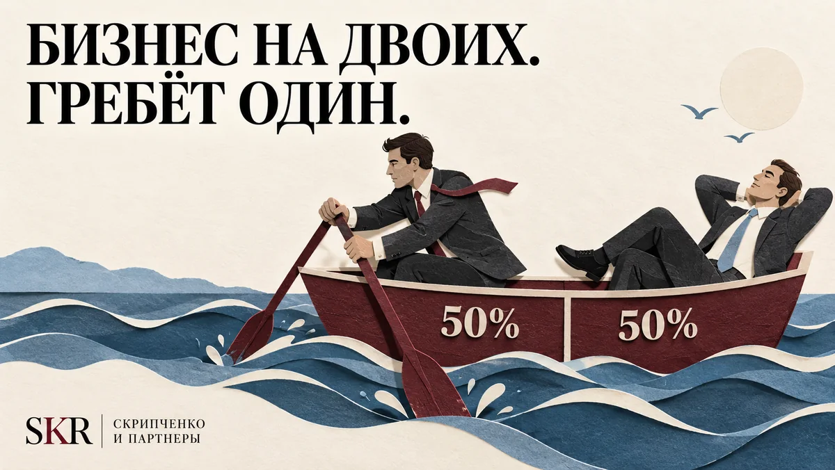 Бизнес на двоих: один партнёр гребёт, второй отдыхает, доли — по 50%